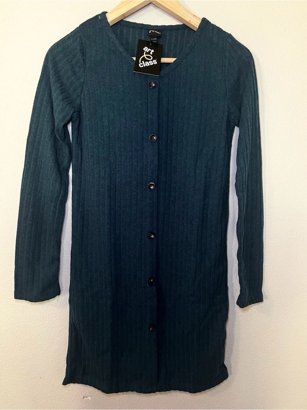 Art Class Girls Long Cardigan English Teal XL 14/16 NWT